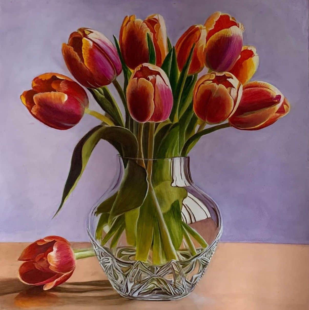 Tulpen in kristallen vaas