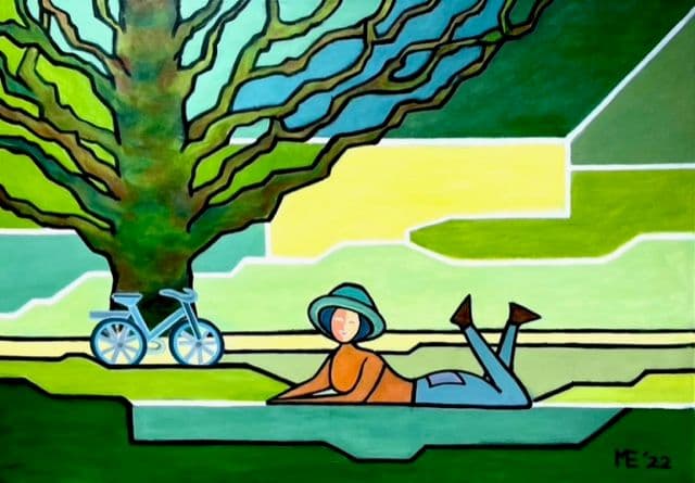 Genieten in het gras
