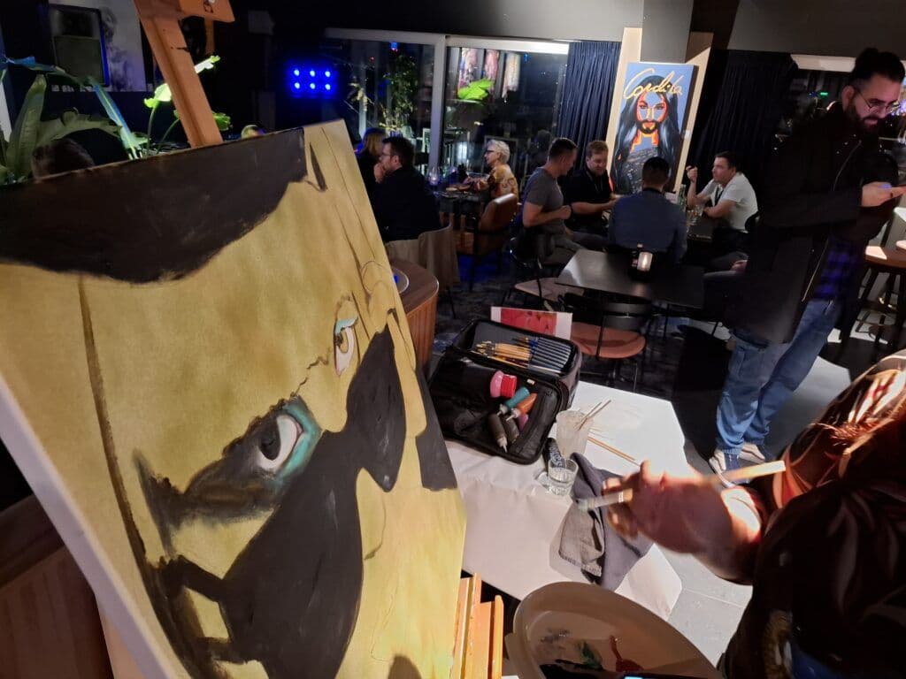 Live Painting with Mia Van der Moolen @Jaz in the City Vienna