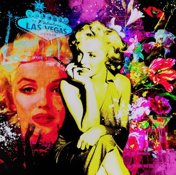 Marilyn Monroe in rood en geel